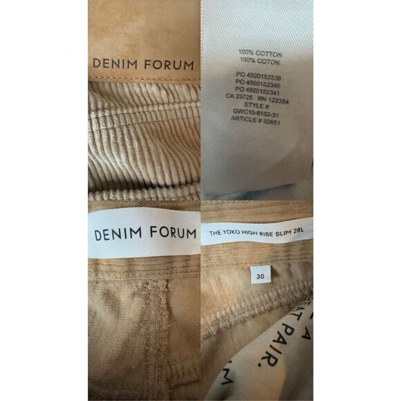 Aritzia Denim Forum Corduroy Yoko High Rise Slim Pants - Picture 8 of 10